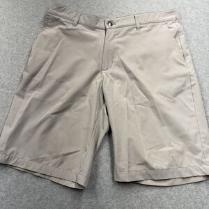 adidas Men's Regular Fit Golf Shorts Polyester Spandex Gray Pockets Logo Size 34